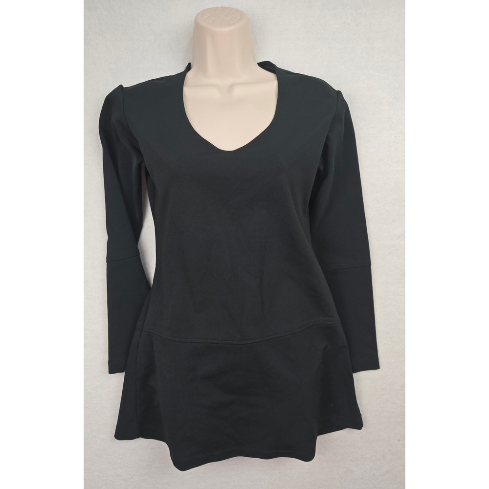 Vintage‎ Y2K MOTOR Black Stretch Mini Dress Long Sleeve Lycra Made in USA Size M